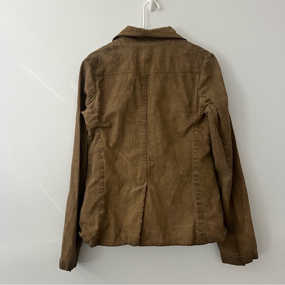 Rogan - Distressed Waxed Cotton Blazer Jacket - Brown Medium - Picture 6 of 9
